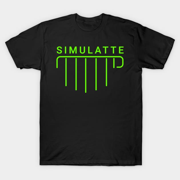Simulatte Coffee Shop T-Shirt by Meta Cortex